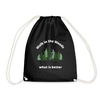 Wandern im Wald - Turnbeutel - Schwarz - Vorne