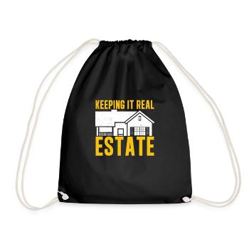 Keeping It Real Estate Funny Property Management - Drawstring Bag - black - Front