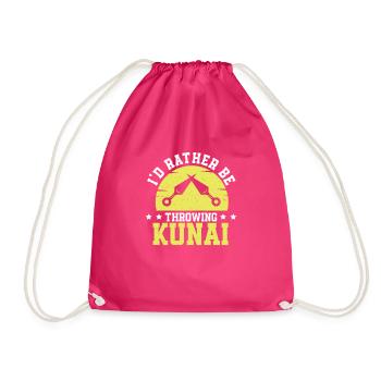 I'd Rather Be Throwing Kunai Couteau à lancer - Sac de sport léger - fuchsia - Devant