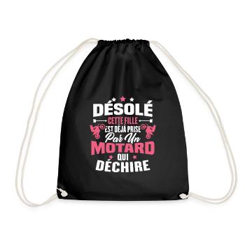 Désolé cette fille est déjà prise par un motard - Sac de sport léger - noir - Devant