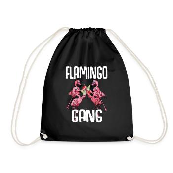 Flamingo Junggesellenabschied Frauen jga Saufen - Turnbeutel - Schwarz - Vorne