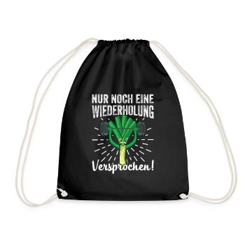 Lauch Kostüm Bodybuilding Satire Gym Jga - Turnbeutel - Schwarz - Vorne