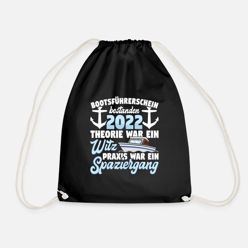 Bootsführerschein bestanden 2022 Kapitän Sportboot - Turnbeutel - Schwarz