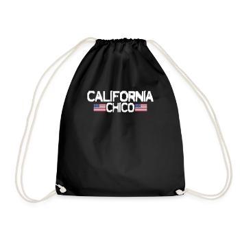 Chico California Walking Tour Flag Popular City - Drawstring Bag - black - Front