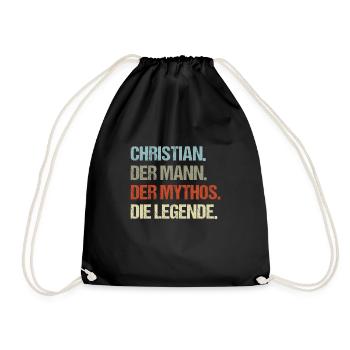 Christian der Mann der Mythos die Legende - Turnbeutel - Schwarz - Vorne