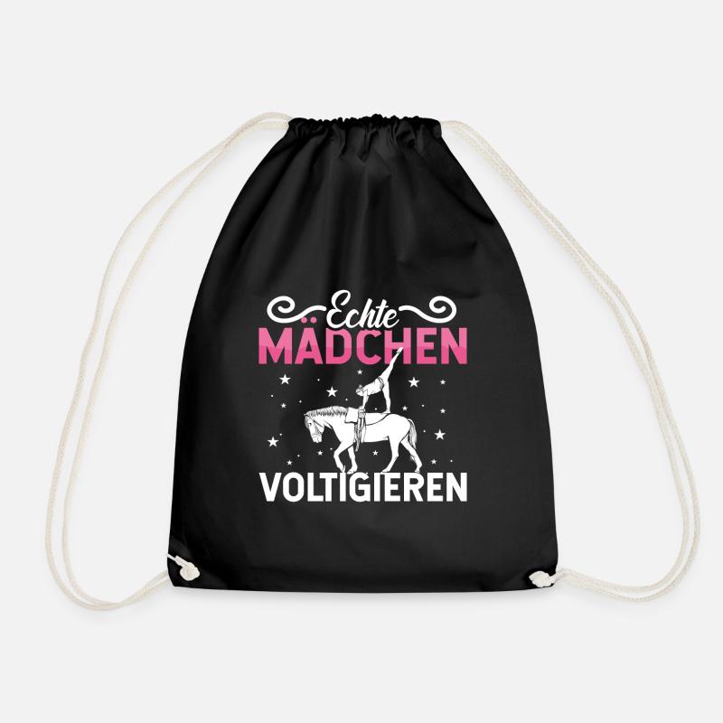 Voltigieren Volti Voltigier Pferde Pferdemädchen - Turnbeutel - Schwarz