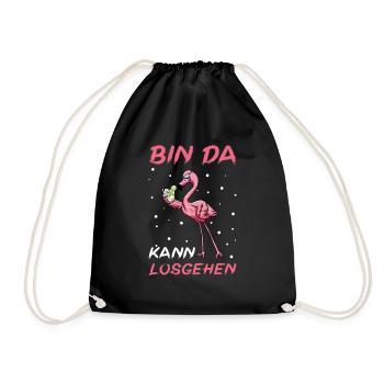 Flamingo Junggesellenabschied Frauen jga Saufen - Turnbeutel - Schwarz - Vorne