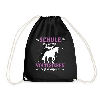 Voltigieren Volti Voltigier Pferde Pferdemädchen - Turnbeutel - Schwarz - Vorne