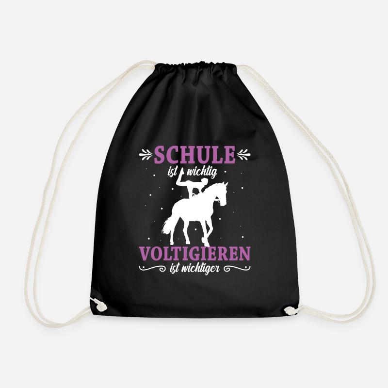 Voltigieren Volti Voltigier Pferde Pferdemädchen - Turnbeutel - Schwarz