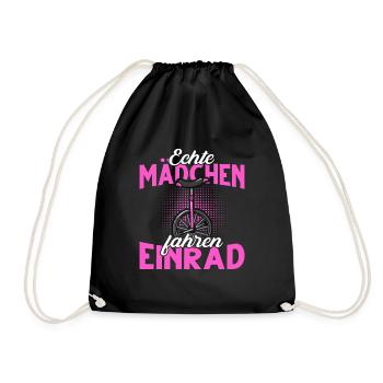 Echte Mädchen fahren Einrad - Turnbeutel - Schwarz - Vorne