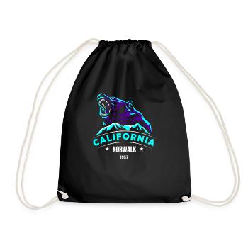 Norwalk California 1957 Hike Popular City - Drawstring Bag - black - Front