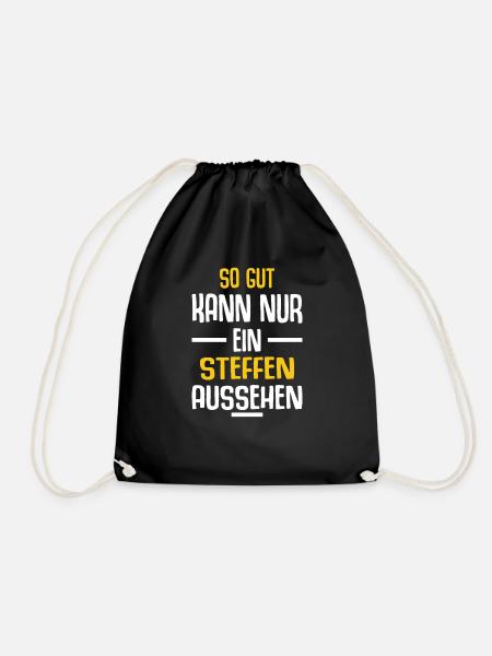 STeffen Vorname Name Geburtstag - Turnbeutel - Schwarz
