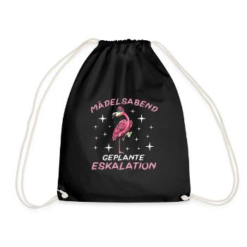 Flamingo Junggesellenabschied Frauen jga Saufen - Turnbeutel - Schwarz - Vorne