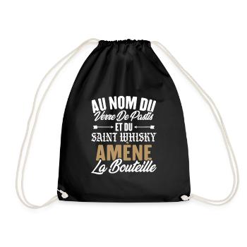 Au nom du verre de pastis et du saint whisky amène - Sac de sport léger - noir - Devant