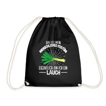 Lauch Kostüm Bodybuilding Satire Gym Jga - Turnbeutel - Schwarz - Vorne