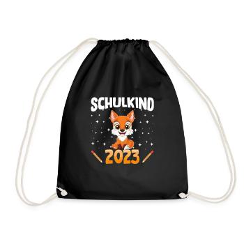 Fuchs Schulkind 2023 - Turnbeutel - Schwarz - Vorne