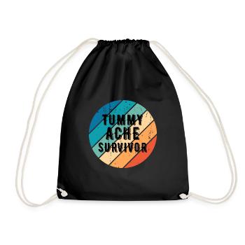 Tummy Ache Survivor Vintage Sunset - Drawstring Bag - black - Front