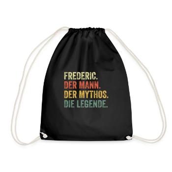 Frederic Mann Mythos Legende Vorname Name - Turnbeutel - Schwarz - Vorne