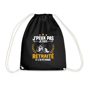 J'peux pas je suis retraité et j'ai pétanque - Sac de sport léger - noir - Devant
