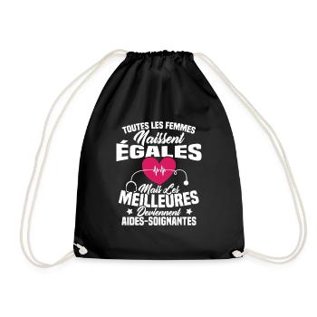 Les meilleures femmes deviennent aides-soignantes - Sac de sport léger - noir - Devant