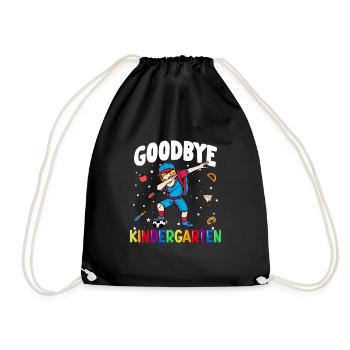 Goodbye Kindergarten Fußball Schultüte - Turnbeutel - Schwarz - Vorne