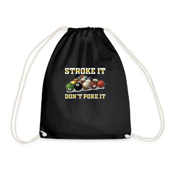 Stroke It Funny Snooker Game For Pool Player Cue - Drawstring Bag - black - Front