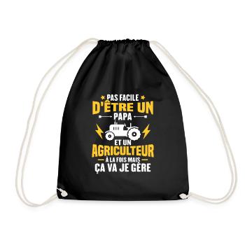 Pas facile d'être un Papa et un Agriculteur - Sac de sport léger - noir - Devant
