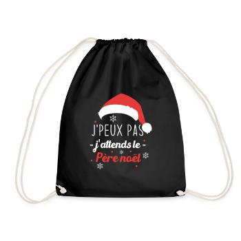 Je peux pas j'attends le père noël - Sac de sport léger - noir - Devant