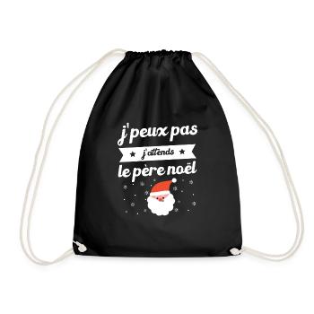 Je peux pas j'attends le père noël - Sac de sport léger - noir - Devant