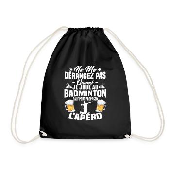 Ne me dérangez pas quand je joue au badminton - Sac de sport léger - noir - Devant