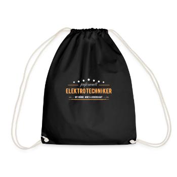 Elektrotechniker - Turnbeutel - Schwarz - Vorne