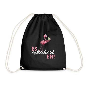 Flamingo Junggesellenabschied Frauen jga Saufen - Turnbeutel - Schwarz - Vorne