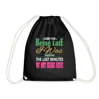 Sorry for the delay - Drawstring Bag - black - Front