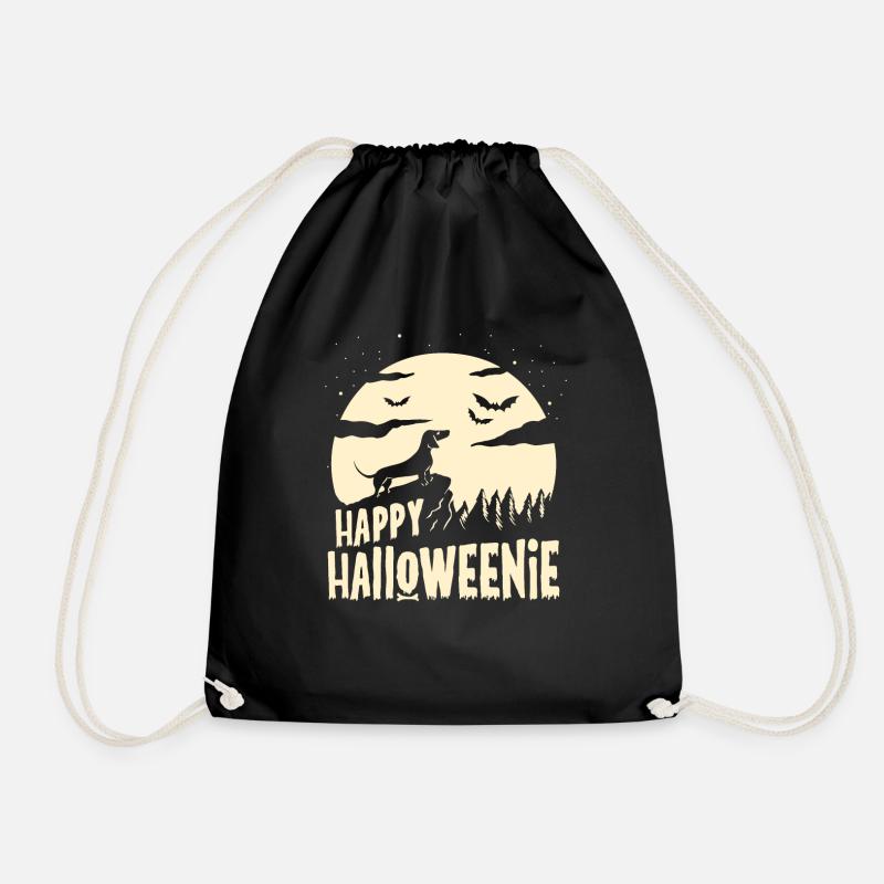 Lustiger Weiner Hund Moon Dackel Halloween Geschenk - Turnbeutel - Schwarz