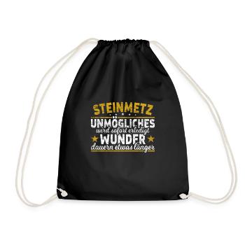 Steinmetz Unmögliches sofort Wunder Steinhauer - Turnbeutel - Schwarz - Vorne