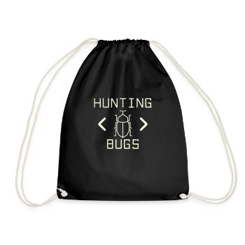 Hunting Bugs Funny Programmer Entomologist - Drawstring Bag - black - Front