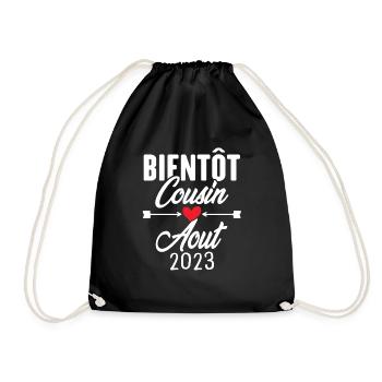 Bientôt Cousin Aout 2023, Annonce Grossesse - Sac de sport léger - noir - Devant