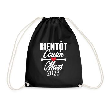Bientôt Cousin Mars 2023, Annonce Grossesse - Sac de sport léger - noir - Devant
