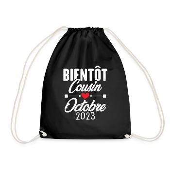 Bientôt Cousin Octobre 2023, Annonce Grossesse - Sac de sport léger - noir - Devant