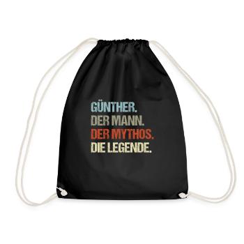 Günther der Mann der Mythos die Legende - Turnbeutel - Schwarz - Vorne