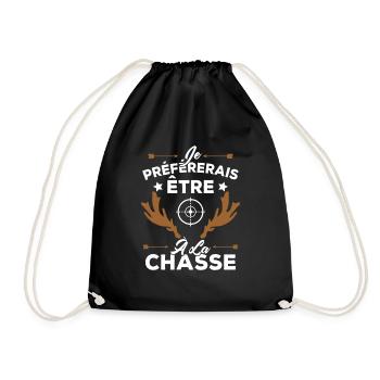 Je préférerais être à la chasse, Cadeau Chasseur - Sac de sport léger - noir - Devant