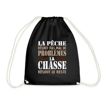 La Pêche résout pas mal de problémes Humour cadeau - Sac de sport léger - noir - Devant