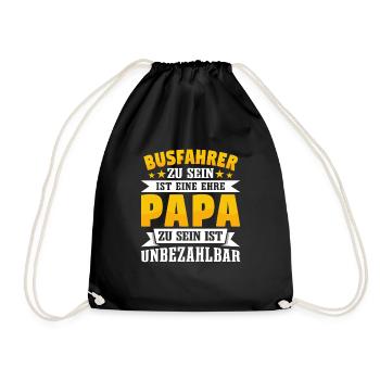 Busfahrer Papa Vatertag - Turnbeutel - Schwarz - Vorne