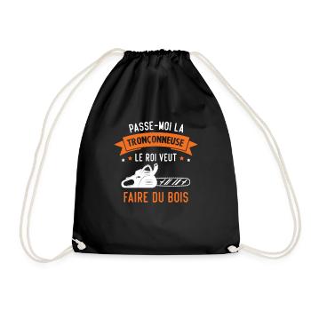 passe moi la Tronçonneuse le roi veut faire du boi - Sac de sport léger - noir - Devant