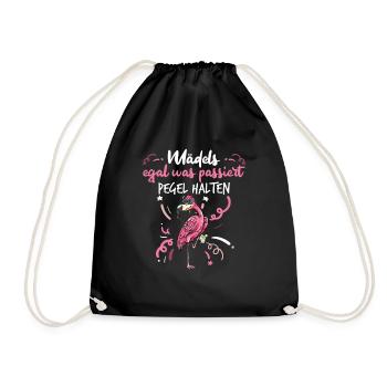 Flamingo Junggesellenabschied Frauen jga Saufen - Turnbeutel - Schwarz - Vorne