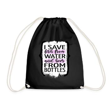 present funny sayings animal geek birthday present - Drawstring Bag - black - Front