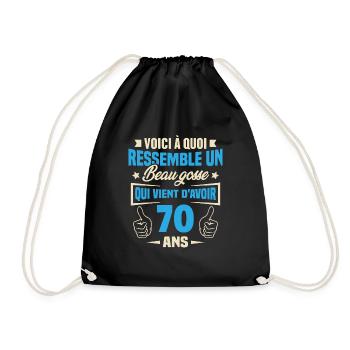 Cadeau Voici à Quoi Ressemble Un Beau Gosse 70 ans - Sac de sport léger - noir - Devant