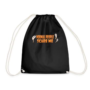 Normal people scare me costume ghosts - Drawstring Bag - black - Front