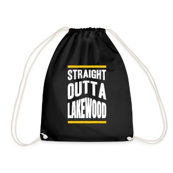Straight out of Lakewood USA City Place Mountains - Drawstring Bag - black - Front