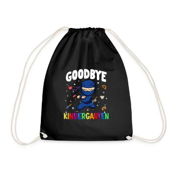 Goodbye Kindergarten Ninja Einschulung Schule - Turnbeutel - Schwarz - Vorne